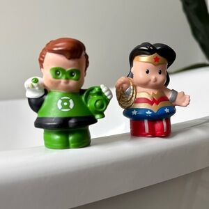 Fisher-Price Little People DC Green Lantern and Wonder Woman Superhero Lot of 2